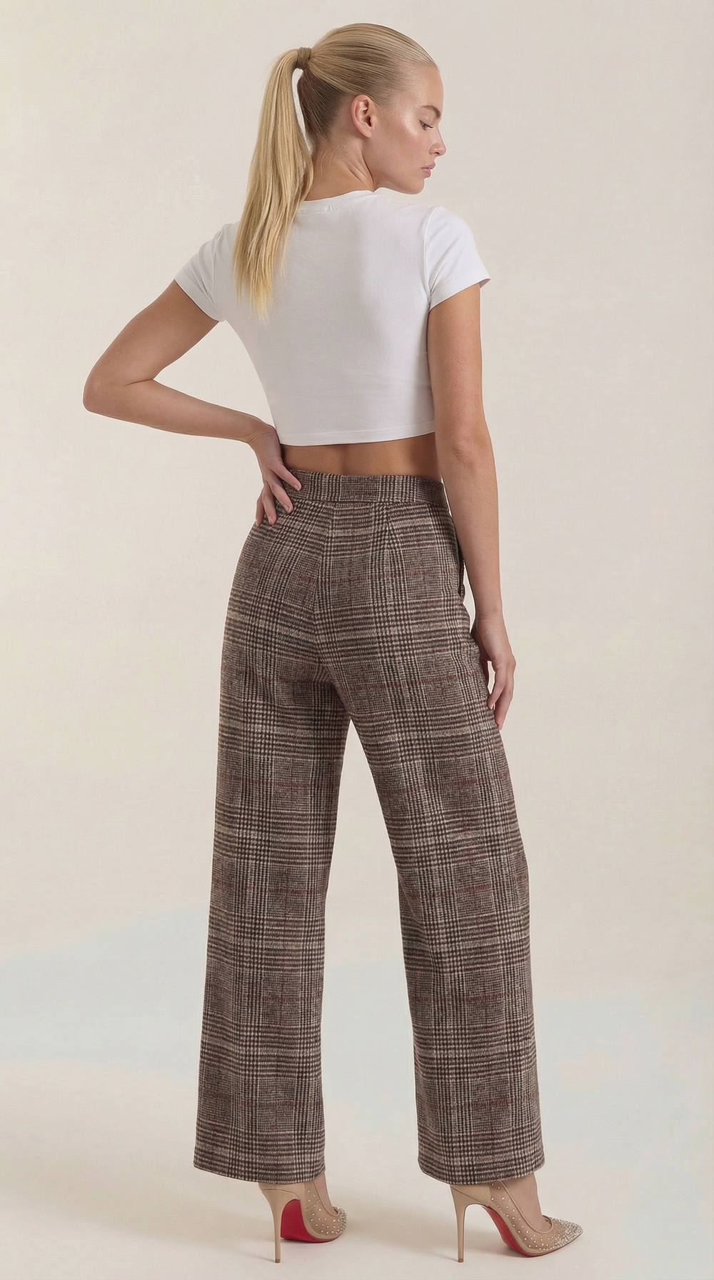 Nerea | Pantalones de cuadros de talle alto