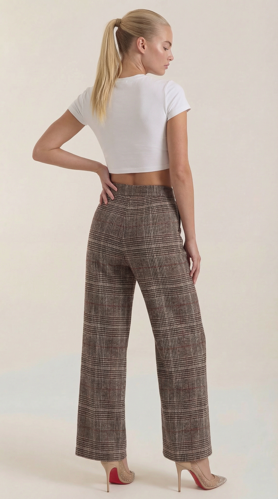 Nerea | Pantalones de cuadros de talle alto