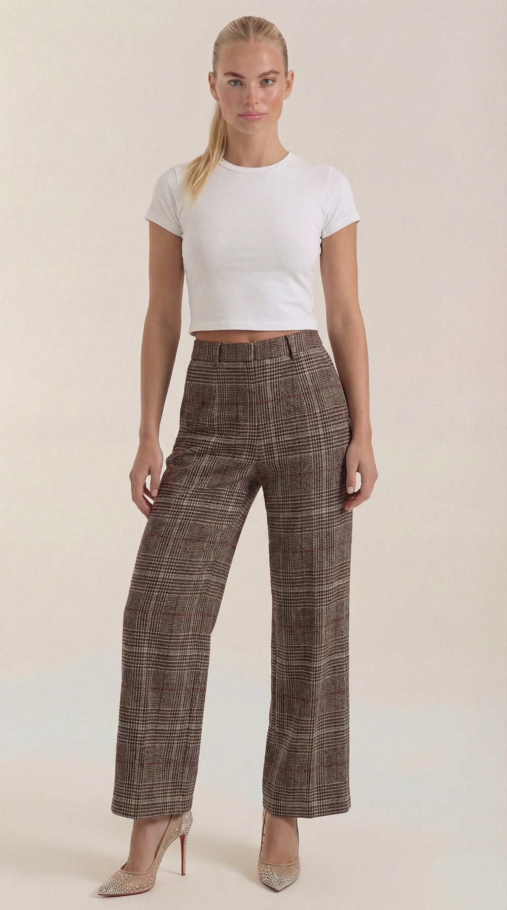 Nerea | Pantalones de cuadros de talle alto