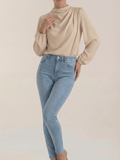 Marina | Blusa de manga larga drapeada