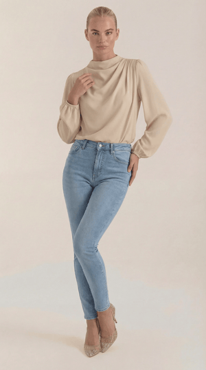 Marina | Blusa de manga larga drapeada
