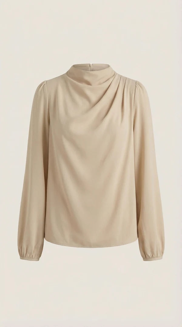 Marina | Blusa de manga larga drapeada