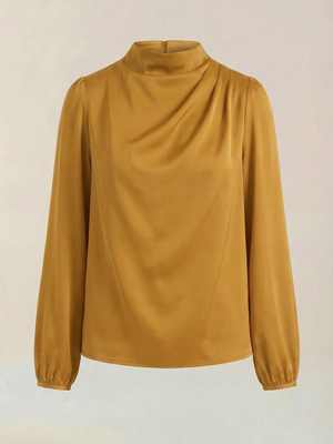Marina | Blusa de manga larga drapeada