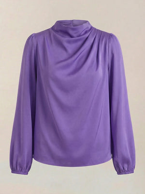 Marina | Blusa de manga larga drapeada