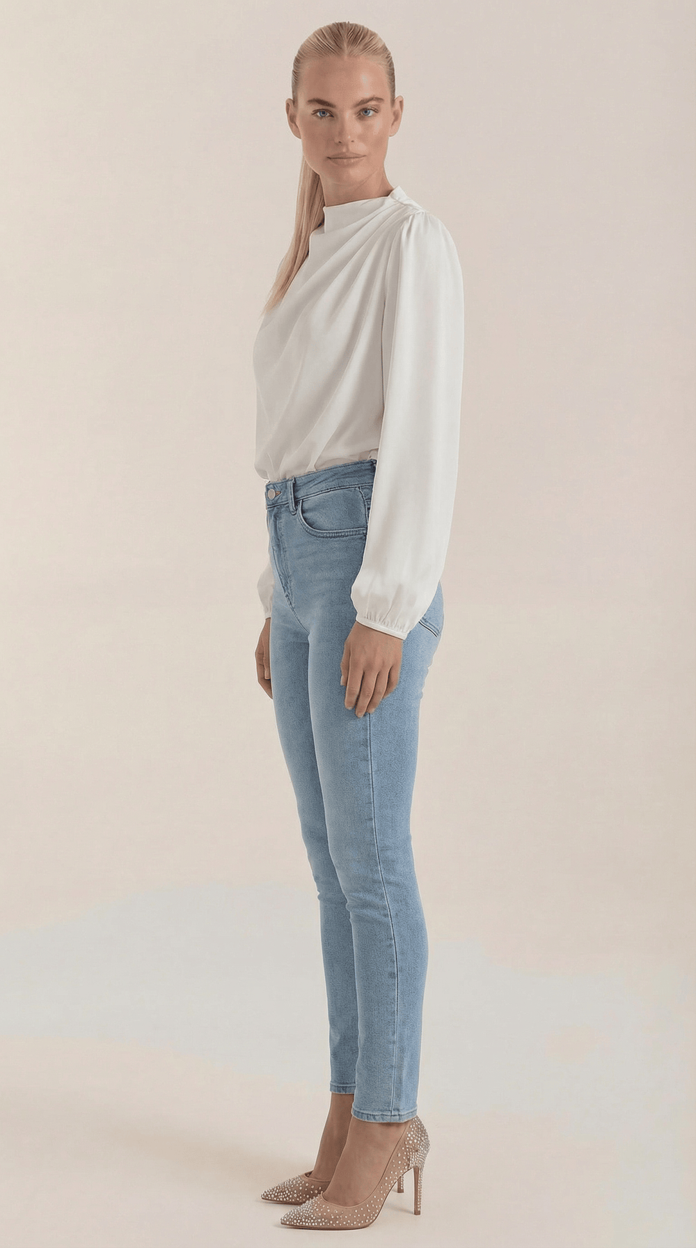 Marina | Blusa de manga larga drapeada