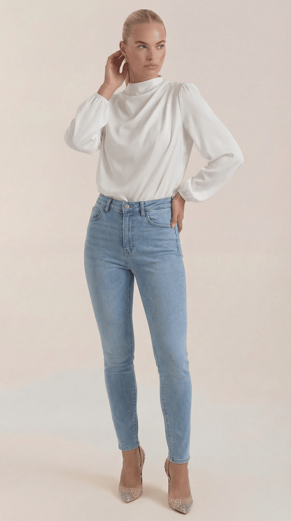 Marina | Blusa de manga larga drapeada