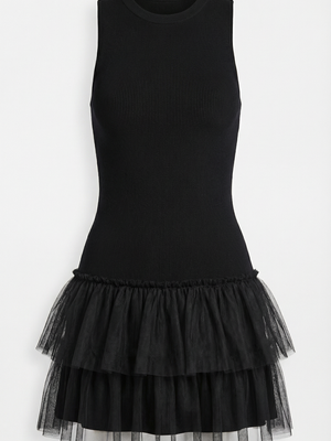 Nadia | Vestido corto de tul cuello alto