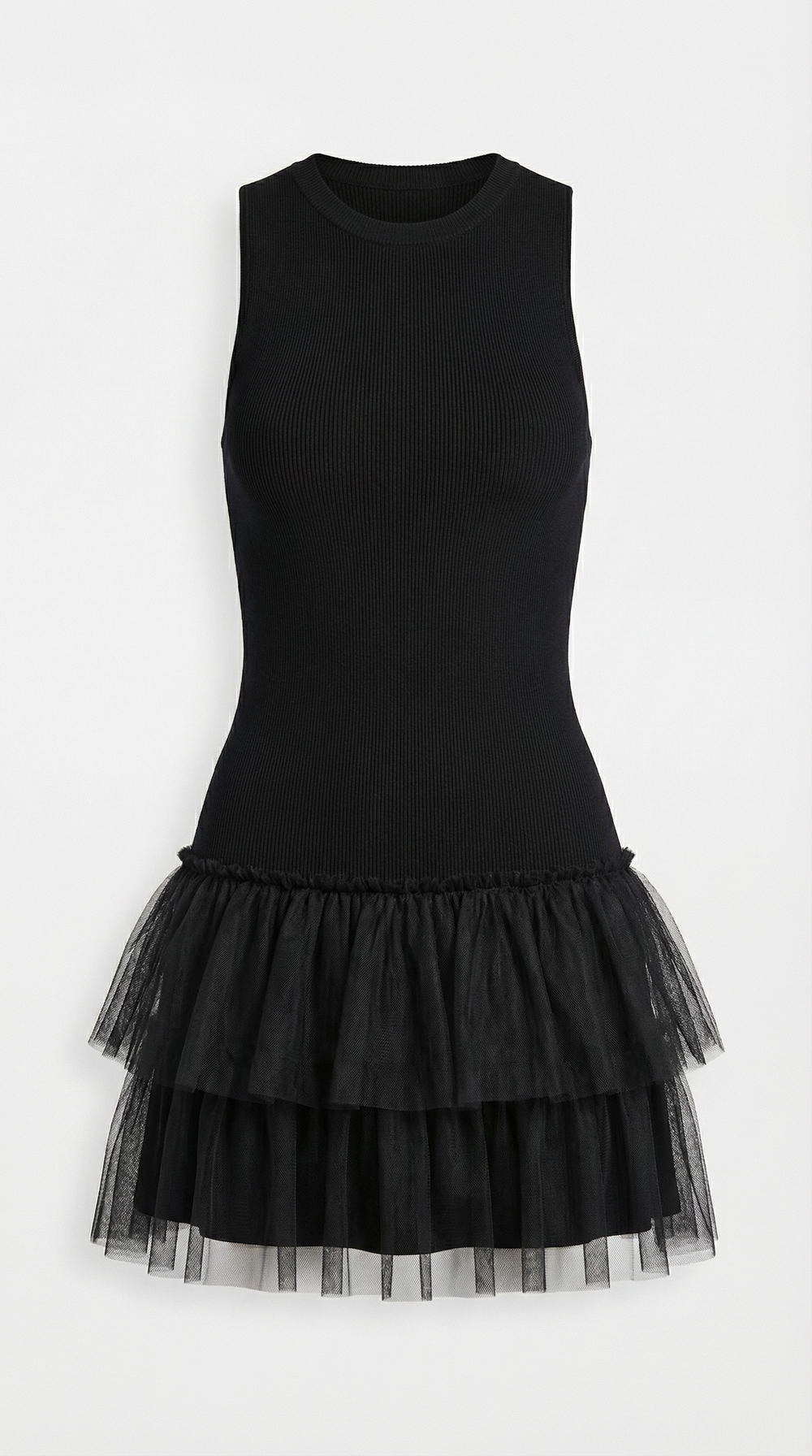 Nadia | Vestido corto de tul cuello alto