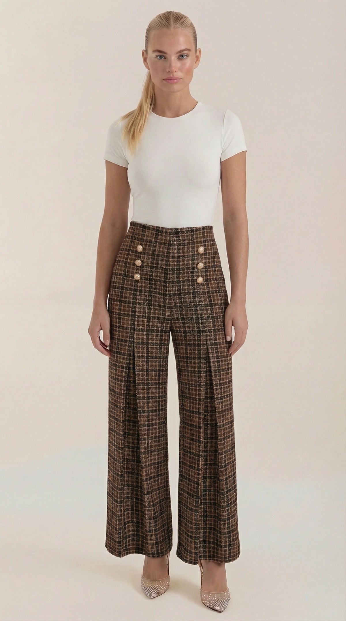 Naomi | Pantalones anchos a cuadros