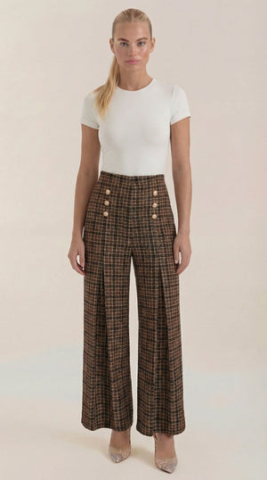 Naomi | Pantalones anchos a cuadros