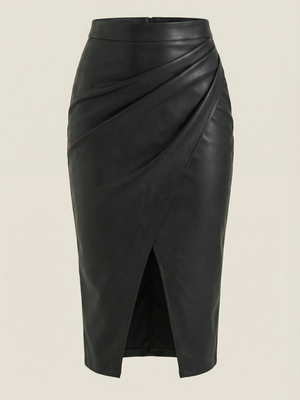Nati | Falda midi drapeada