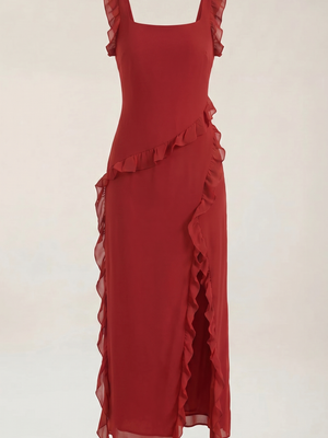 Lara | Vestido maxi con volantes