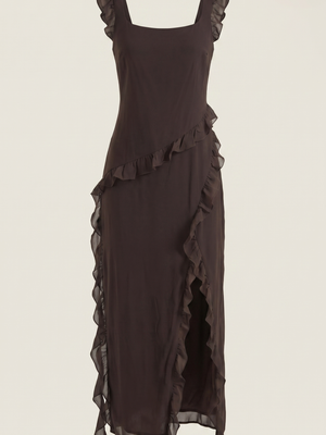 Lara | Vestido maxi con volantes