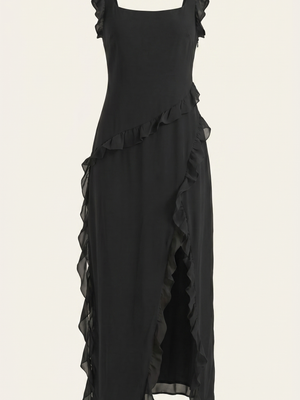 Lara | Vestido maxi con volantes