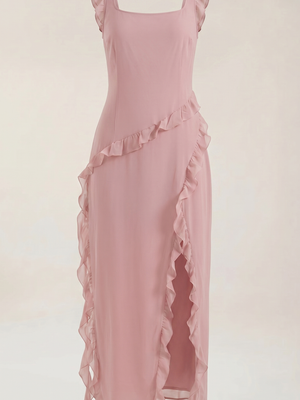 Lara | Vestido maxi con volantes