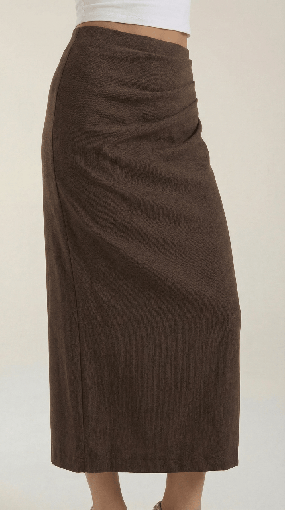 Teresa | Falda midi de algodón fruncido