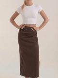 Teresa | Falda midi de algodón fruncido