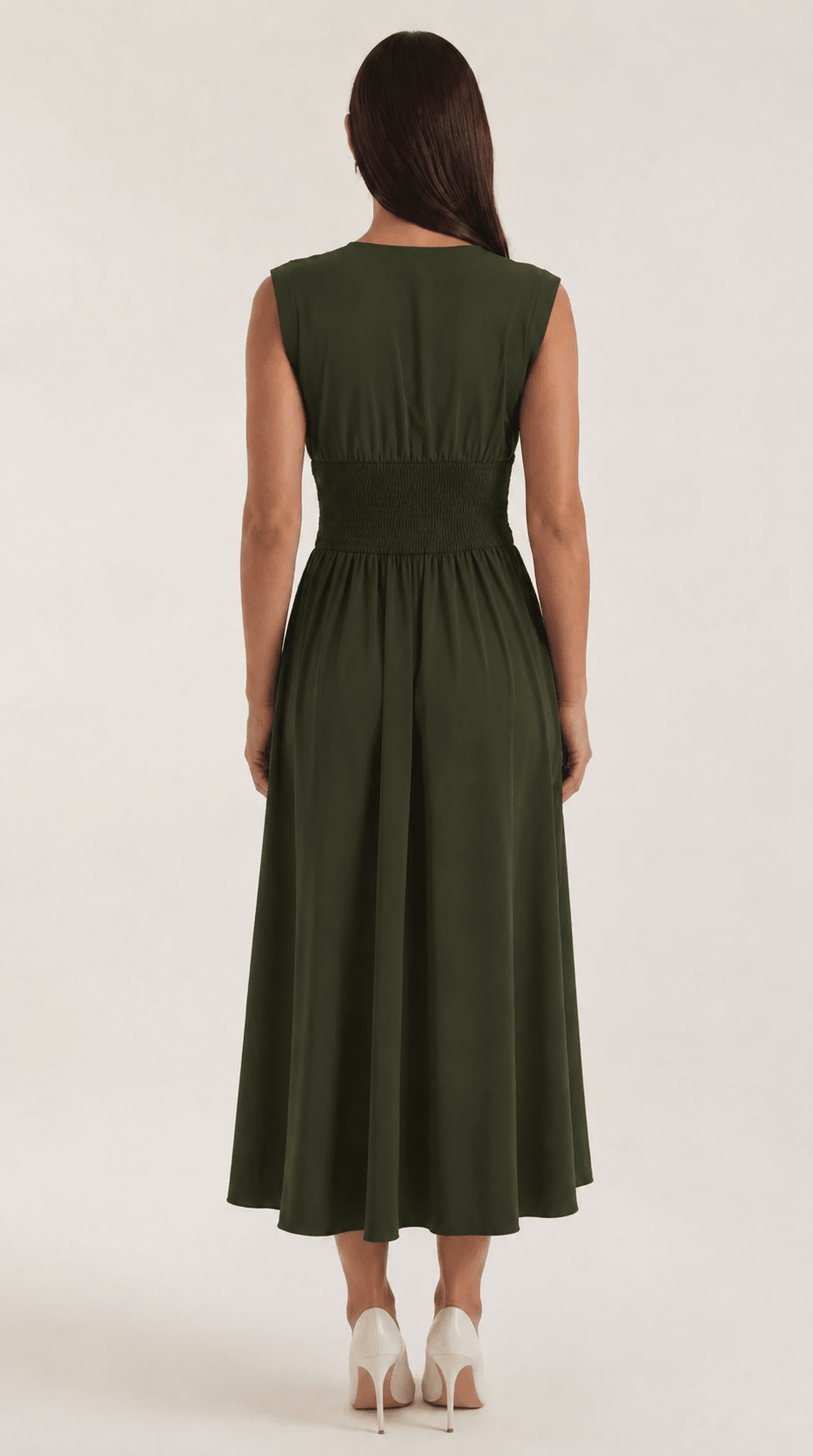 Valeria |  Vestido midi con escote en V