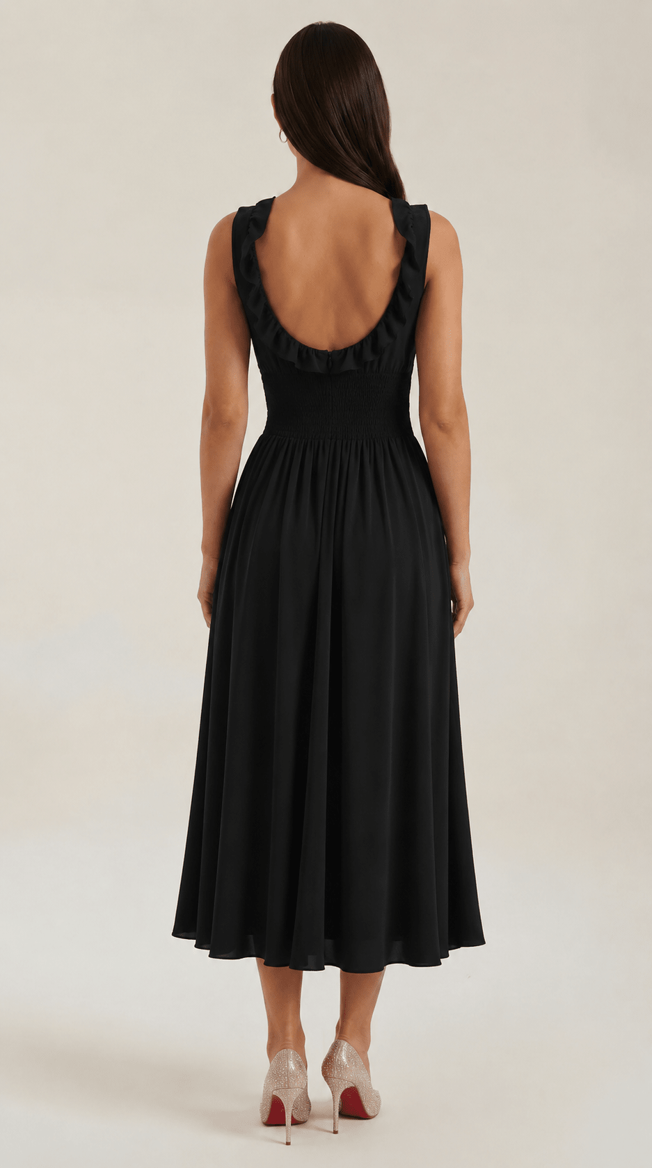 Valeria |  Vestido midi con escote en V