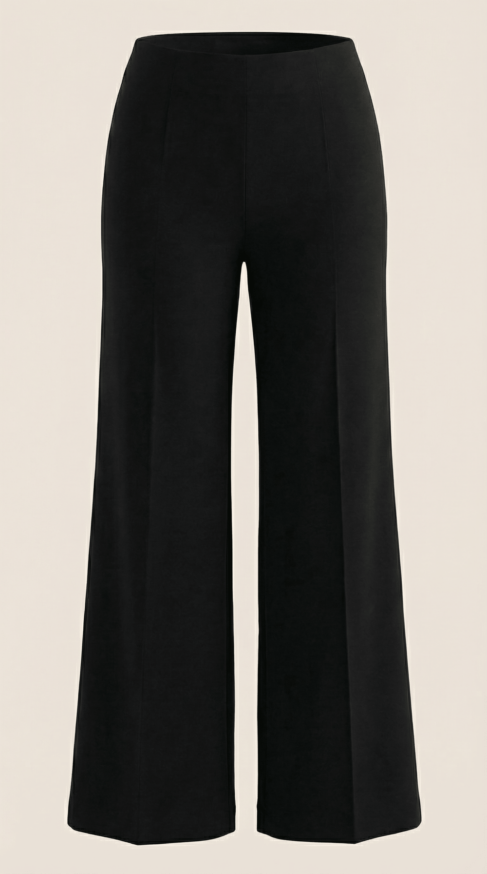 White | Pantalones anchos de talle medio
