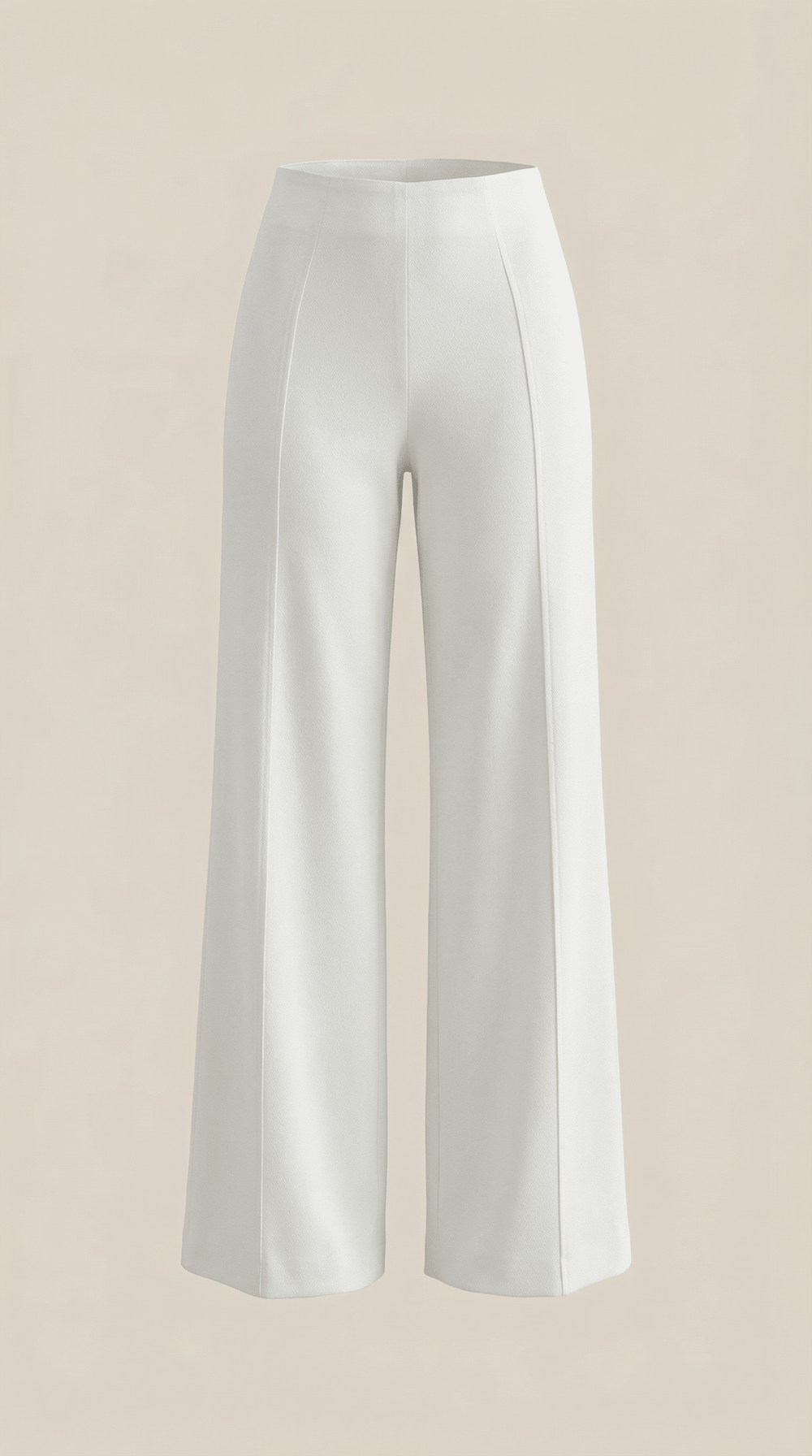White | Pantalones anchos de talle medio