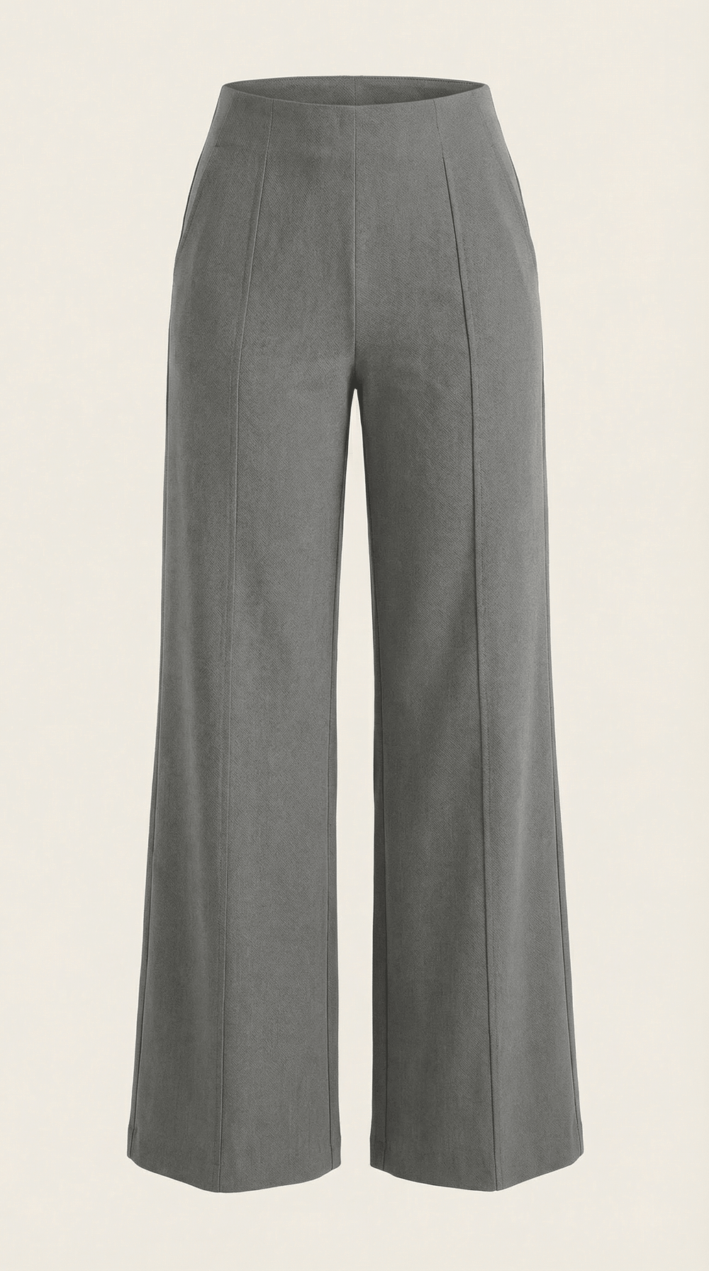 White | Pantalones anchos de talle medio